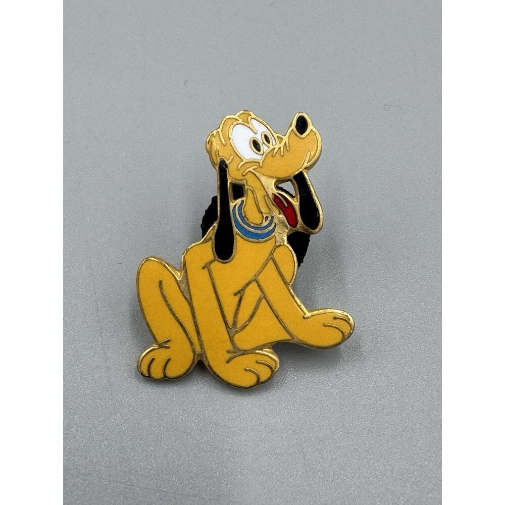Disney Pluto Dog Sitting Yellow Lapel Pin
